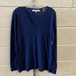 The Line navy v neck sweater